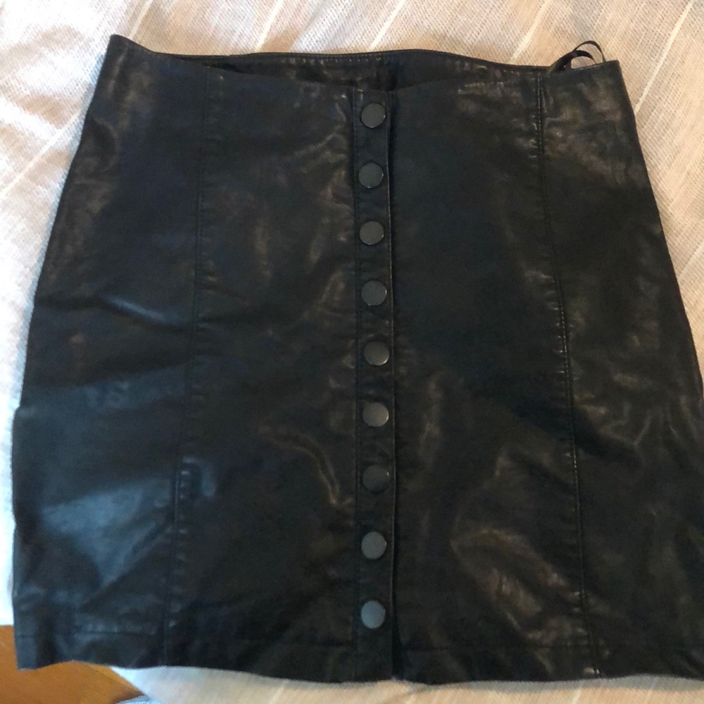 Free People black leather skirt